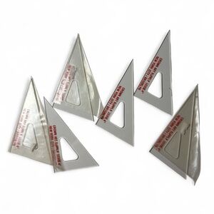 Vintage Transparent 4” Triangle Set of 6
